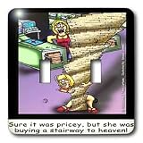 Londons Times Funny Music Cartoons - Led Zepellin Collectible, Buying A Stairway To Heaven - Light Switch Covers - double toggle switch