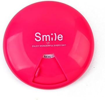 Pill Box Packing Boxes Portable Travel Creative Receive a Case with Mini Jewelry 7 Days a Week (red)