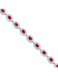 Genuine .925 Sterling Silver Ruby Bracelet . 100% Satisfaction Guaranteed.