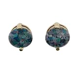 10k Yellow Gold Mosaic Opal Earrings