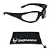 Motorcycle Night Glasses Foam Padded with Safety Polycarbonate Clear Lenses. Free Microfiber Cleaning Case
