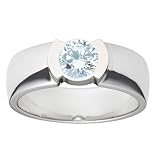 18k White Gold Semi-Bezel Engagement Ring Setting
