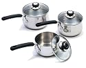 Clearview Premium Stainless Steel Three Piece Saucepan Set