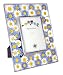 silverj Handmade glass photo frame with dried real flowers in mixed colors