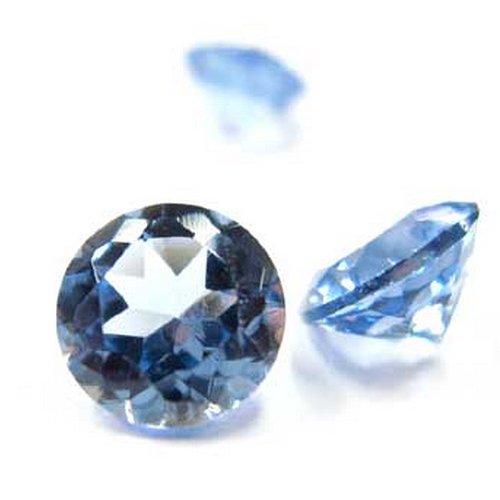 银粘土用合成石 ラウンドカット アクアマリン