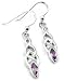 Sterling Silver Interlacing Celtic Knot Hook Earrings with Genuine Marquise Amethyst