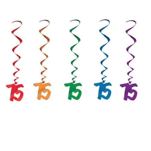 75 Whirls (asstd colors) Party Accessory  (1 count) (5/Pkg) Picture
