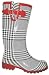 Jeffrey Campbell Women's Black and White Plaid Rubber Rain Boots