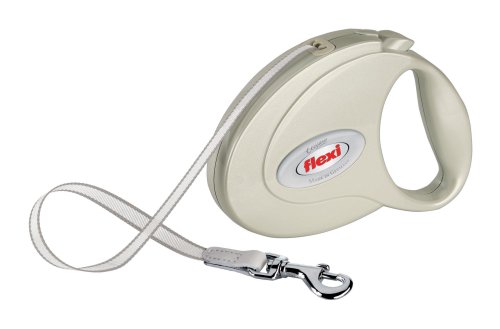 Flexi Elegance Retractable Leash, Small/Medium, for Dogs up to 55 lbs, Pearl White