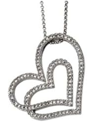 1/2 ct tw Diamond Heart Necklace in 14k White Gold