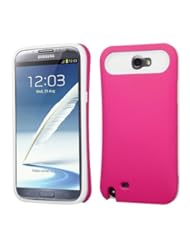 Wireless: MyBat Rubberized Card Wallet Back Protector Cover for Samsung Galaxy Note II T889/I605/N7100 - Retail Packaging -Hot Pink/White - MyBat