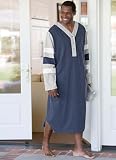 Cotton Jersey Y-Neck Nightshirt