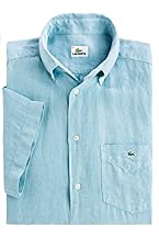 Short Sleeve Washed Linen Shirt With Button Down Collar