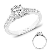2.25 Ct. tw. White Gold Trellis Engagement Setting with Round Diamond Real Goldia Designer Perfect Jewelry Gift
