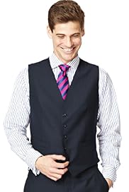 Sartorial Pure Wool 5 Button Striped Waistcoat