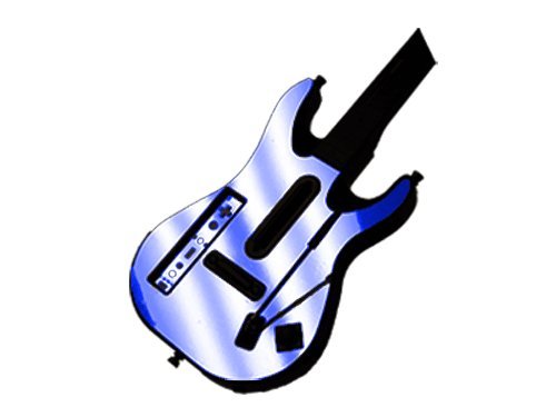 Guitar Hero 5 (GH5) World Tour for Nintendo Wii Skin - NEW - BLUE CHROME MIRROR system skins faceplate decal mod