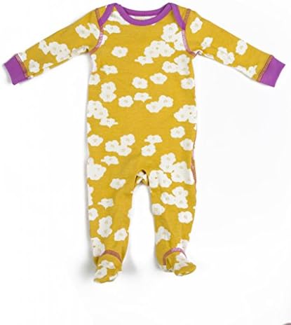 katebaby Baby Girls' Footie In Sun Blossoms 3-6M Yellow And White