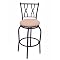 Black Double Crossback Metal Stool - 30"