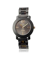 Brinley Co. Womens Stainless Steel Link Watch