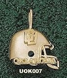 Oklahoma Sooners OU and Oklahoma Helmet Pendant - 14KT Gold Jewelry