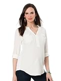 A Pea in the Pod Collection: Splendid Convertible Sleeve Patch Pocket Maternity Shirt