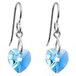 Titanium Heart March Birthstone Earrings Made with SWAROVSKI ELEMENTS