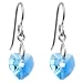 Titanium Heart March Birthstone Earrings Made with SWAROVSKI ELEMENTS