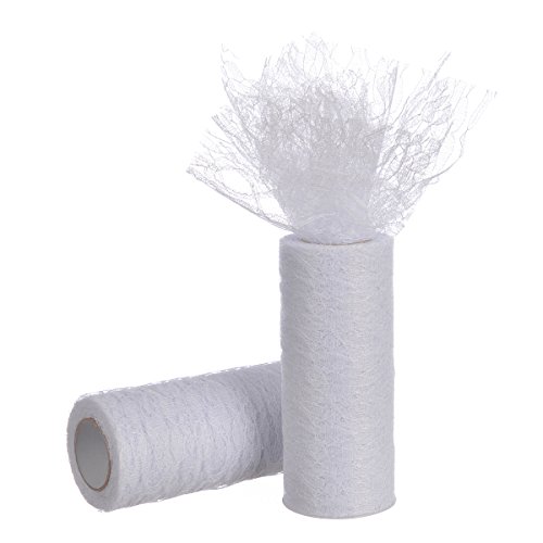 Topwedding-Lace-Tulle-Roll-Spool-1pcs-6x-10-Yd6x30-DIY-Wedding-Craft-DecorationWhite