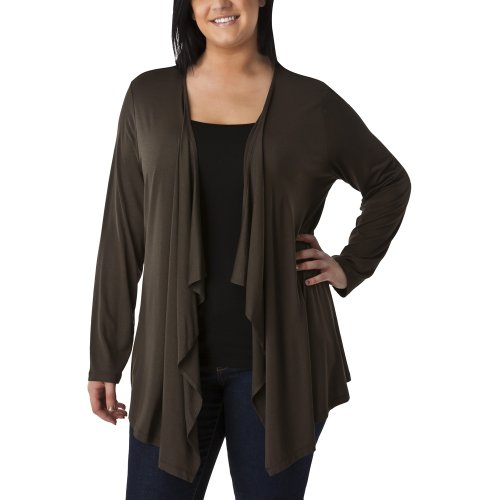 Women's Plus-Size MossimoÂ® Olive Green Long-Sleeve Layering Knit Top 4