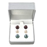 7.5-8mm Japanese Akoya Pearl Earrings with 14K Yellow Gold Posts - Set of 3 pairs
