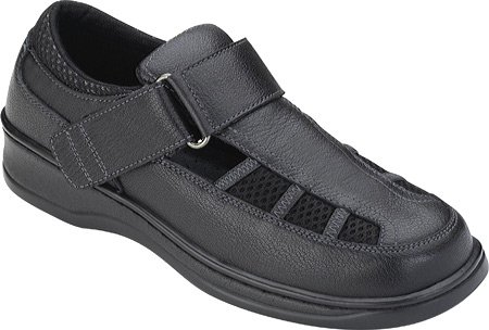 Orthofeet Women's 871 Diabetic Shoes,Black Leather,7 W