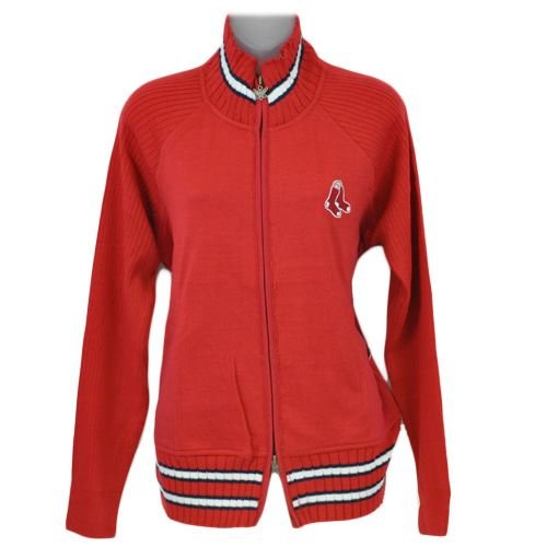 MLB Boston Red Sox Women Full Zip Sweater Mix Jacket Touch Alyssa Milano 2XL XXL at Amazon.com