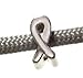 Lung Cancer White Awareness Ribbon Bead - 4mm Diameter Hole Bead fits Pandora, Biagi, Chamilia, and other European Charm Bracelets.