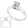 3/4carat Emerald Cut Diamond Solitaire Engagement Ring (HI/SI1) in 14kt White Gold