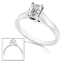 3/4carat Emerald Cut Diamond Solitaire Engagement Ring (HI/SI1) in 14kt White Gold