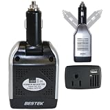 BESTEK Swivel 175WATT DC 12Volt to AC 110-120Volt Power Inverter laptop charger iphone ipod charger MRI1511C-2 ---Same item on PROMOTION US$13.99 http://www.amazon.com/gp/product/B003VQVUPE