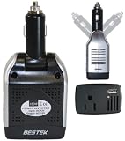BESTEK 150w power inverter car dc 12v to 110v car adapter usb charger car samsung adapter pda car charger htc adapter car lg charger mp3 car adapter iphone charger car motolora adapter ipad car charger blackberry car adapter laptop charger 1511C