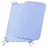 Quilted Baby Blue Terry Cloth Sheet Saver - Set of 2
