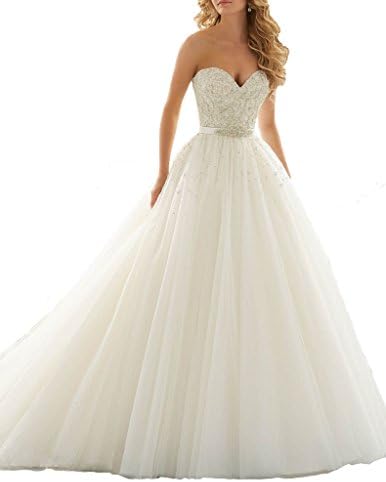 HoneeyGirl 2016 Seeetheart Strapless Ball Gowns Beading Wedding Dresses Bridal Gowns