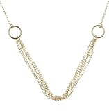 18kt Gold Over Sterling Silver Multi Chain Necklace W/ Open Circles 18in