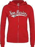 New Mexico Lobos Women's Distressed Tail Sweep Full Zip Hooded Sweatshirt