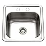 Houzer 1515-6BS-1 Hospitality Series Topmount Stainless Steel 2-Holes Bar/Prep Sink