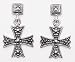 Sterling Silver Iron Cross Marcasite Post Earrings