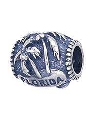 Zable(tm) Sterling Silver Florida Palm Trees Pandora Compatible Bead / Charm