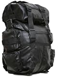 MOTORCYCLE LEATHER SISSY T BAR TRAVEL LUGGAGE BAG Black