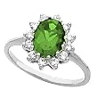 14K White Gold Emerald and Diamond Ring