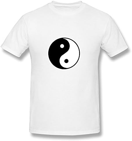 FZZS Men's Philosophy Yin Yang T Shirt Small White
