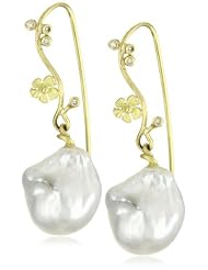 Vibes "Fairytale" 18 Karat Gold South Sea Pearl and Diamond Earrings