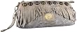 ED HARDY by Christian Audigier Ferris Handbag Studs Purse Tote Clutch Wristlet Bag Beige