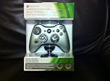 Silver Modded Xbox 360 Rapid Fire Controller with Red LED and Special D-pad. Play and Charge Kit.